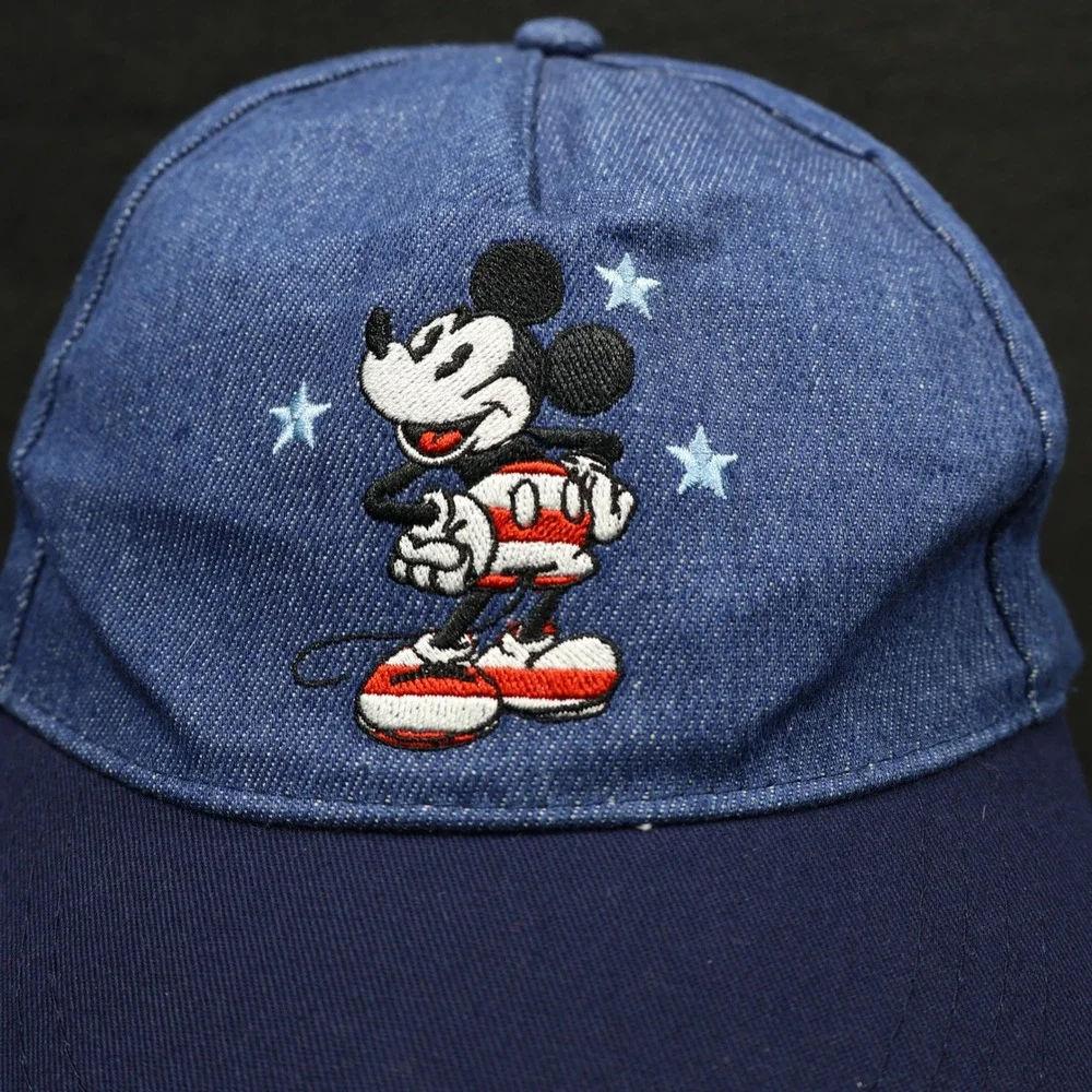 Vintage Disney Mickey Mouse Denim Baseball Cap Hat Child Kid Patriotic‎